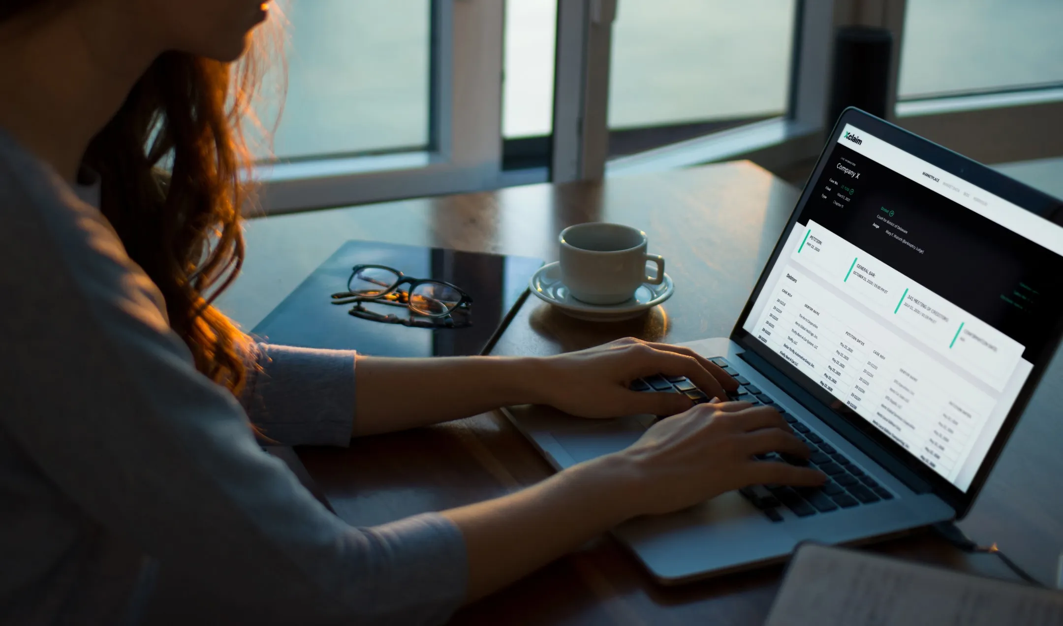 Business woman working on a laptop