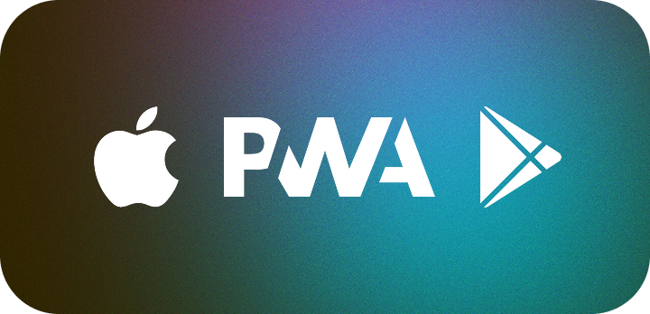 Image displaying the App Store, Google Play, and PWA logos.