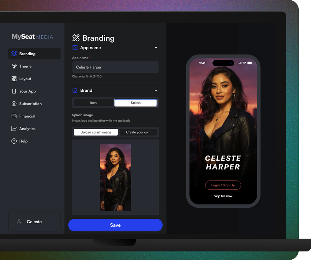Screenshot from Creator Portal branding section