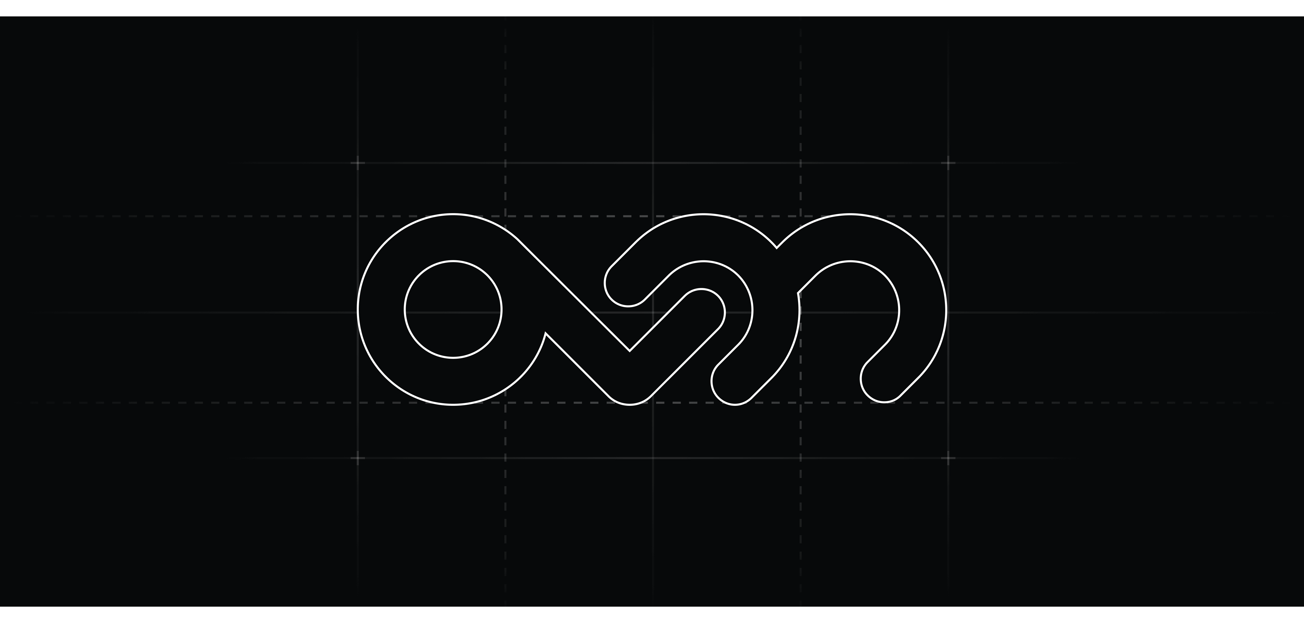 Skeleton Overmind logo inside a gridded pattern