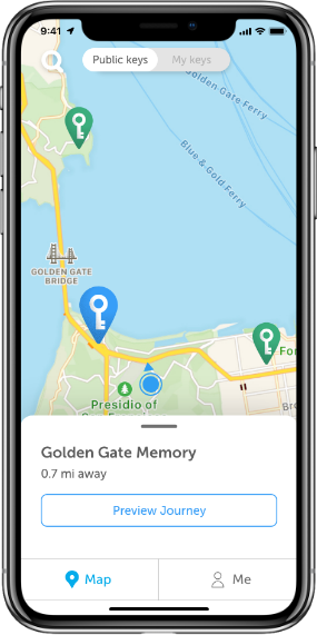 Map and preview screen