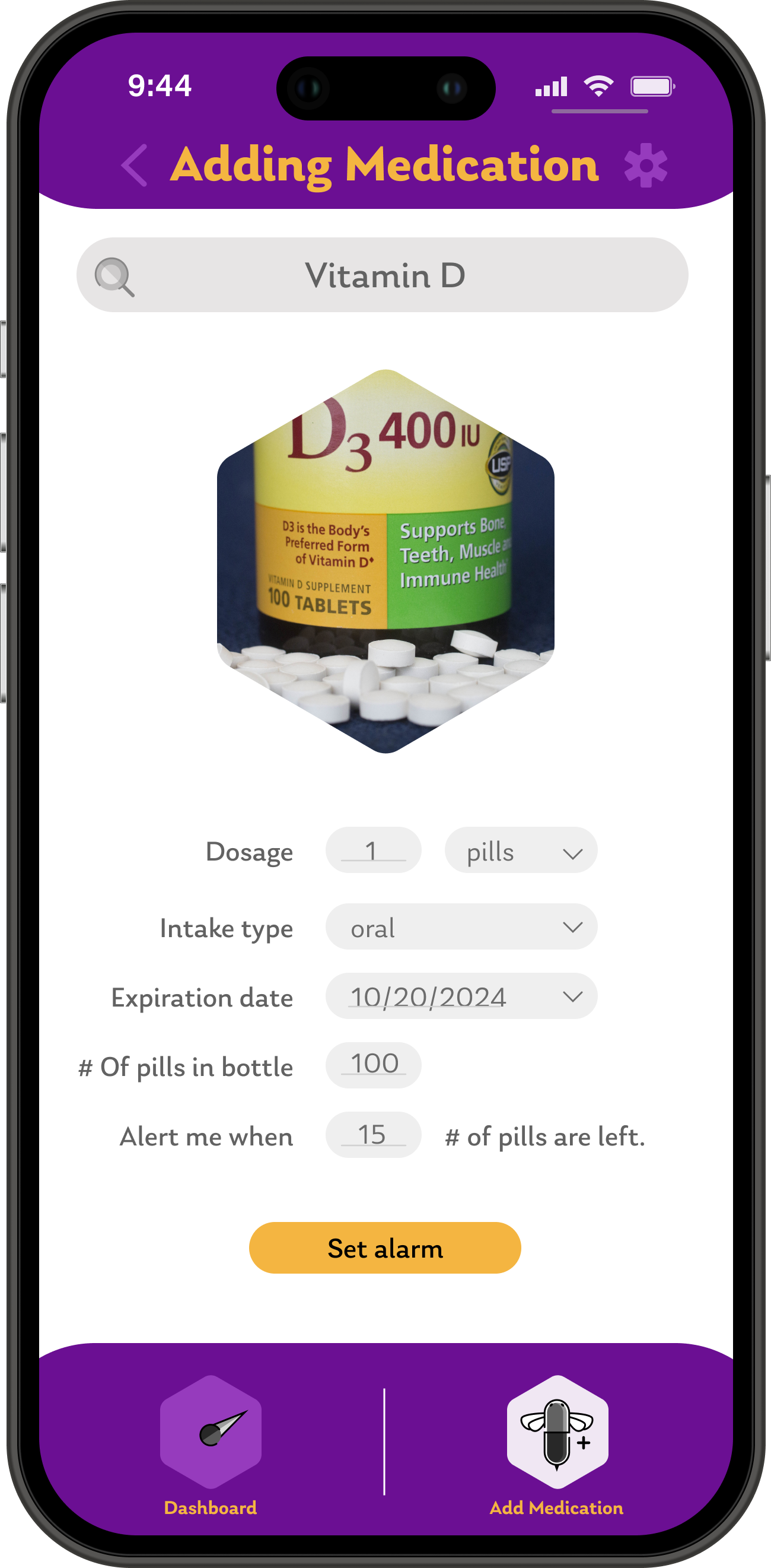 Add Medication Filled