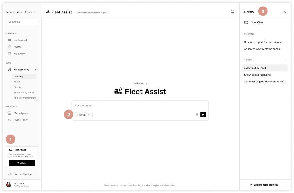 Fleet Assist Start Page screenshot