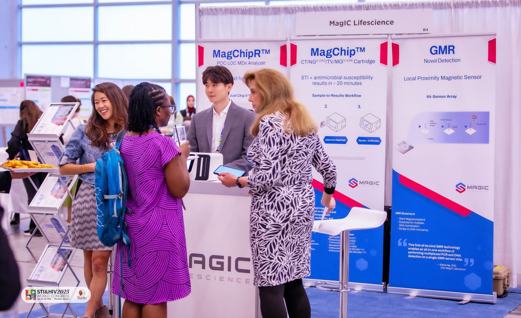 MagIC Lifescience booth at conference with banners on display