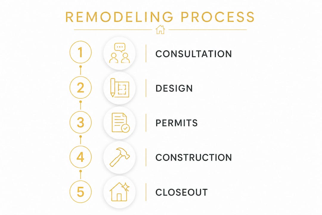 Infographic illustrating remodeling process steps