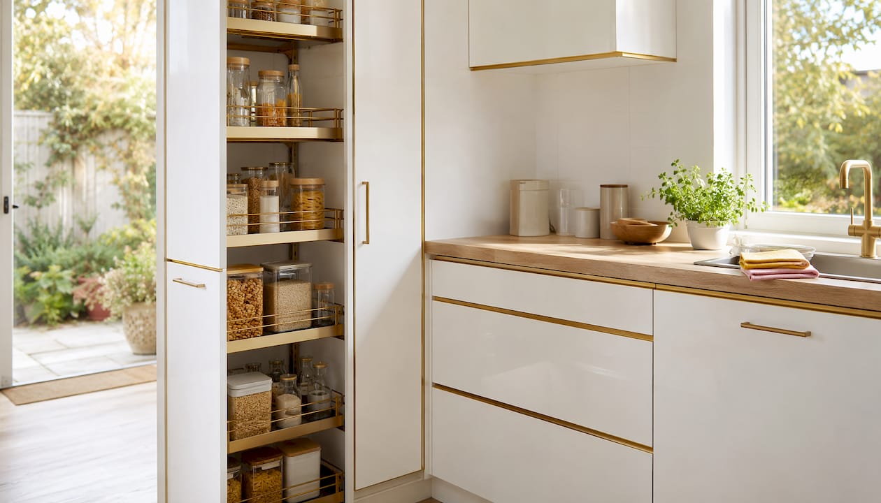 Custom cabinetry maximizing small kitchen storage