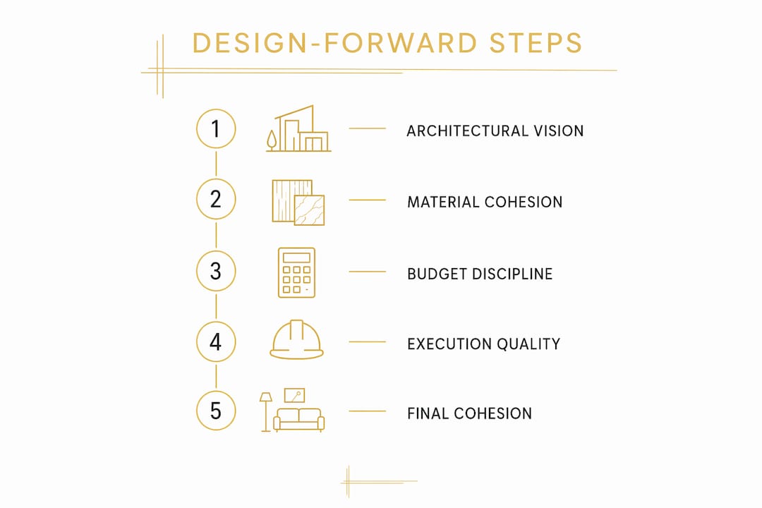 Infographic showing five key design-forward renovation steps