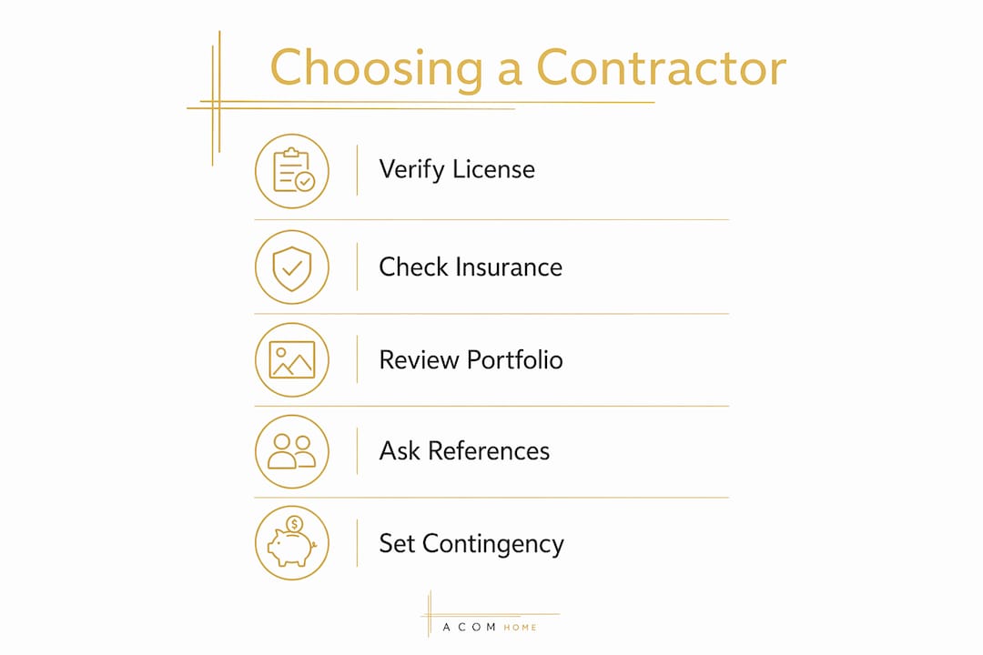 Infographic outlining contractor selection steps