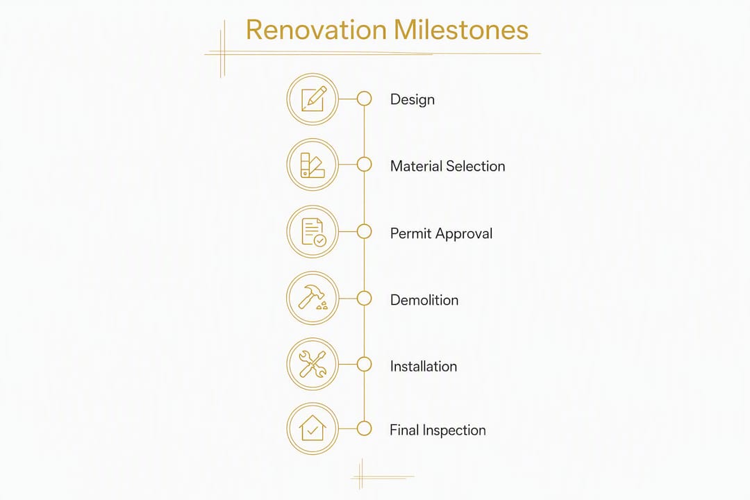 Infographic showing key milestones in home renovation process