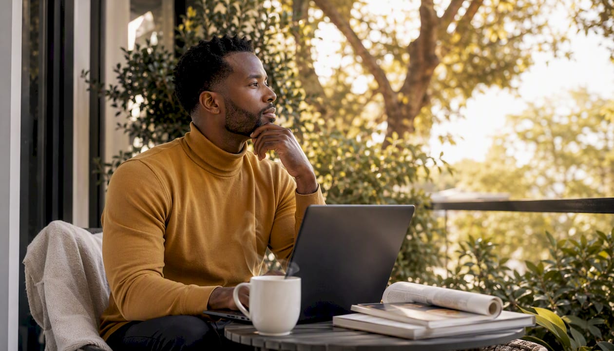 Man using tablet to apply for personal loan