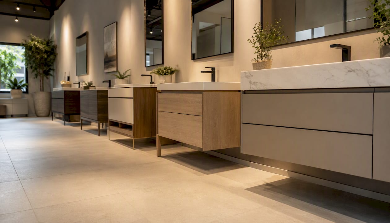 Different bathroom vanity widths displayed