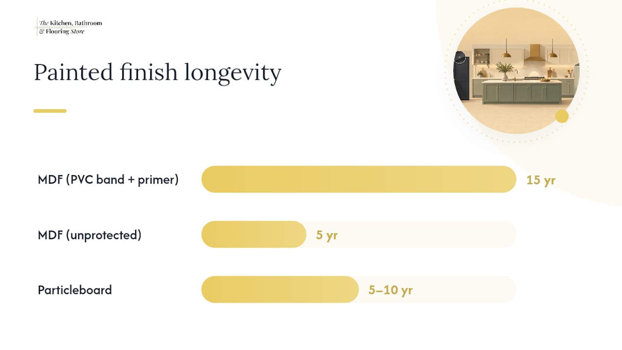 Comparison diagram of cabinetry materials’ durability and finish features