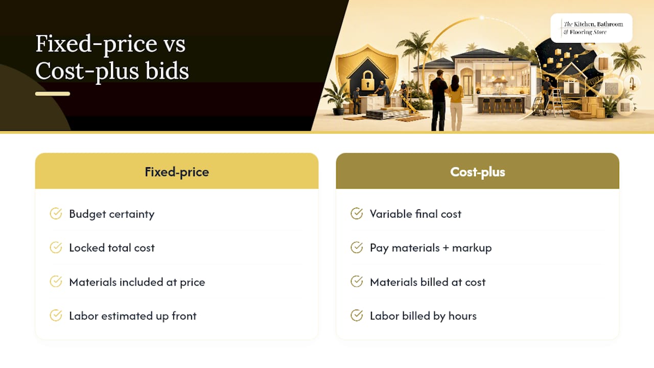 Diagram comparing contractor bid types and components