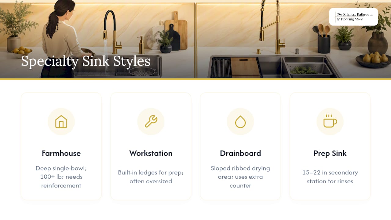 Comparison of specialty kitchen sink styles
