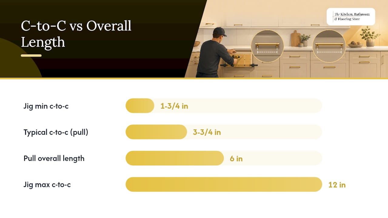 Center-to-center versus overall pull length