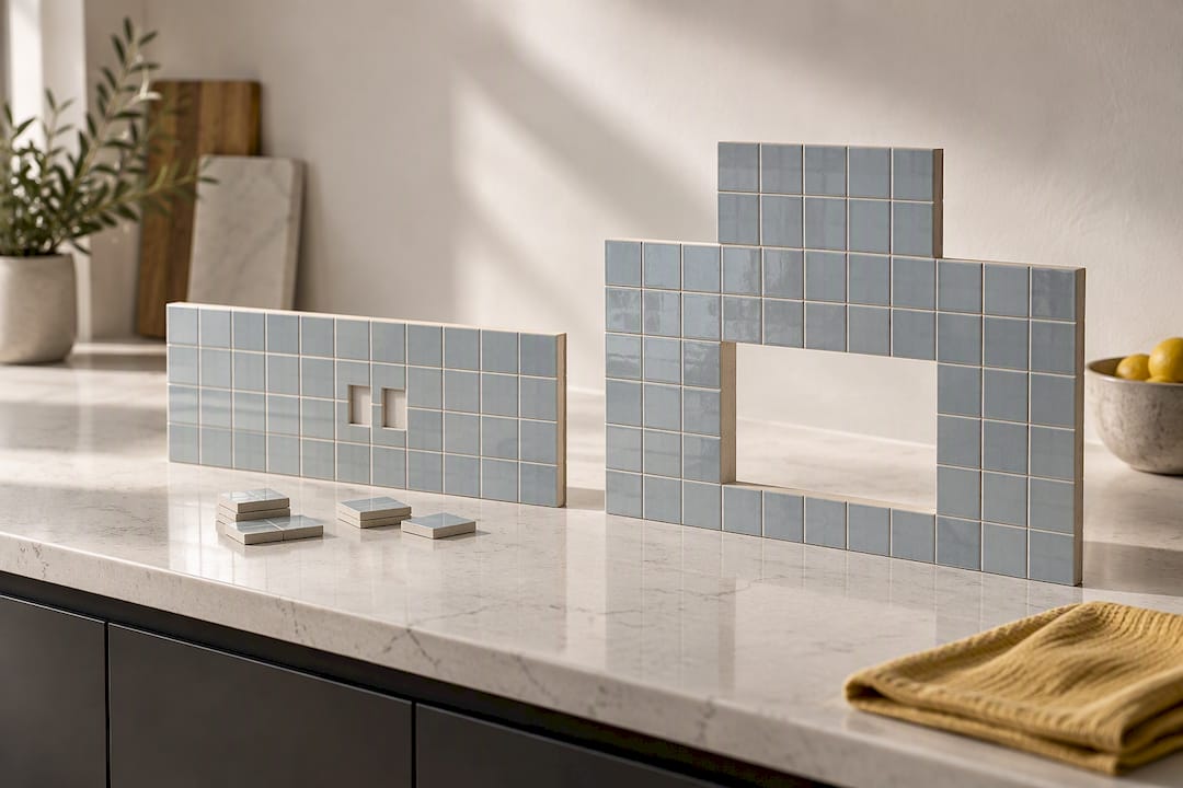 Illustration of backsplash area calculation