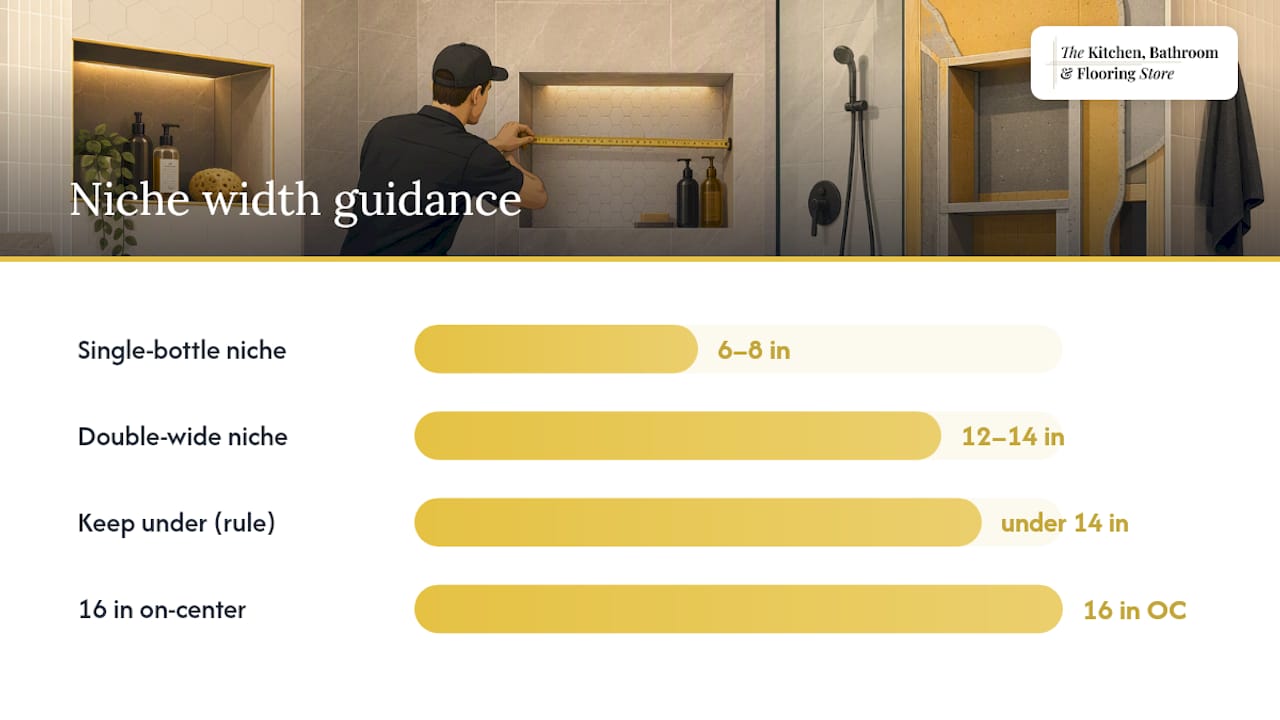 Shower niche widths and stud spacing comparison