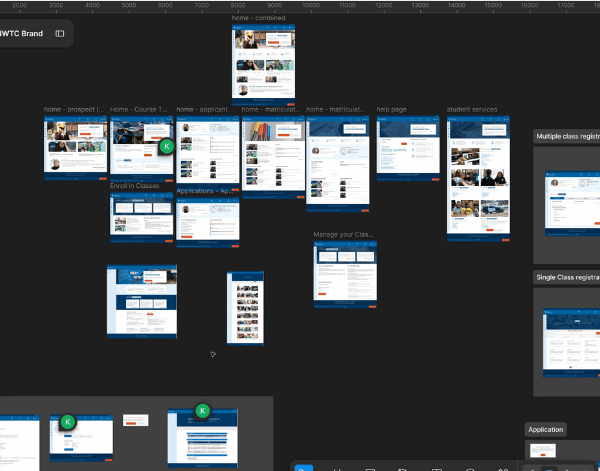 High fidelity prototype in figma of the student portal front door