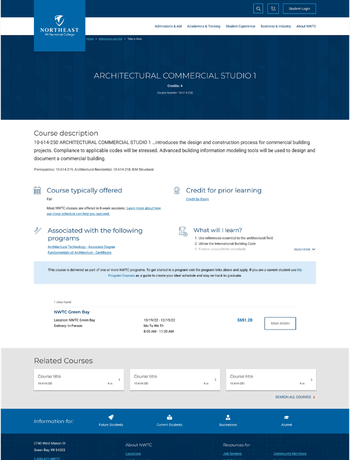 Design for program related course page