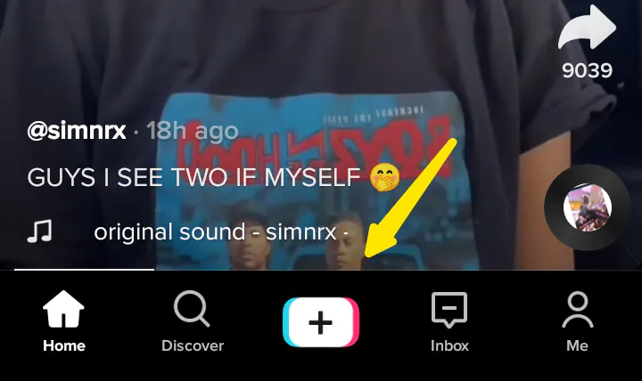 tapez sur le bouton + au bas de l'écran
