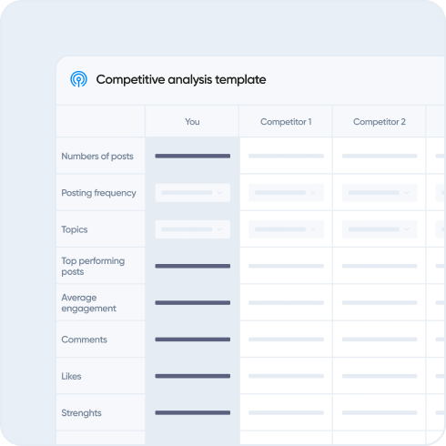 Iconosquare's social media competitive analysis template