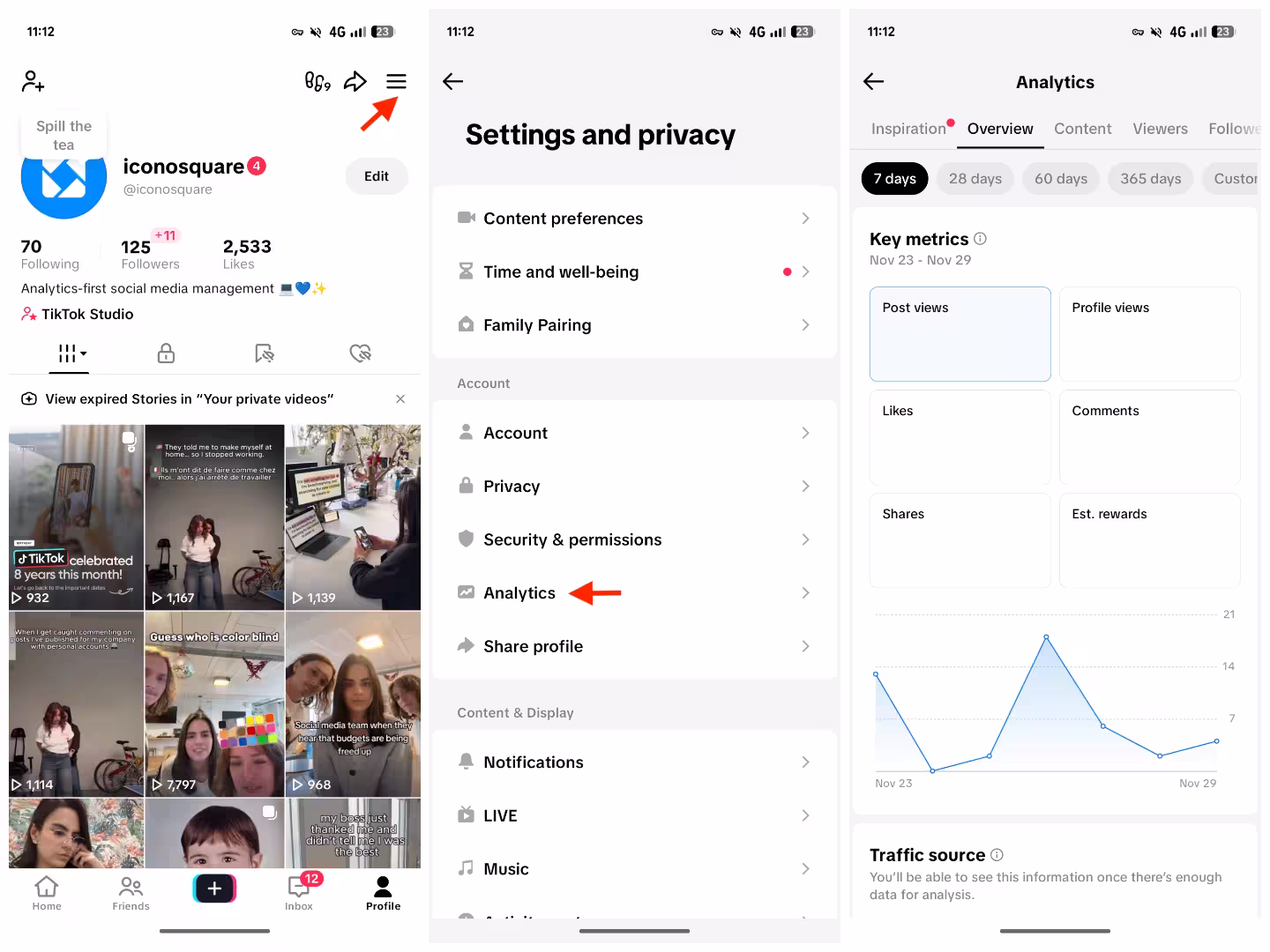 Cómo acceder a TikTok Analytics en TikTok