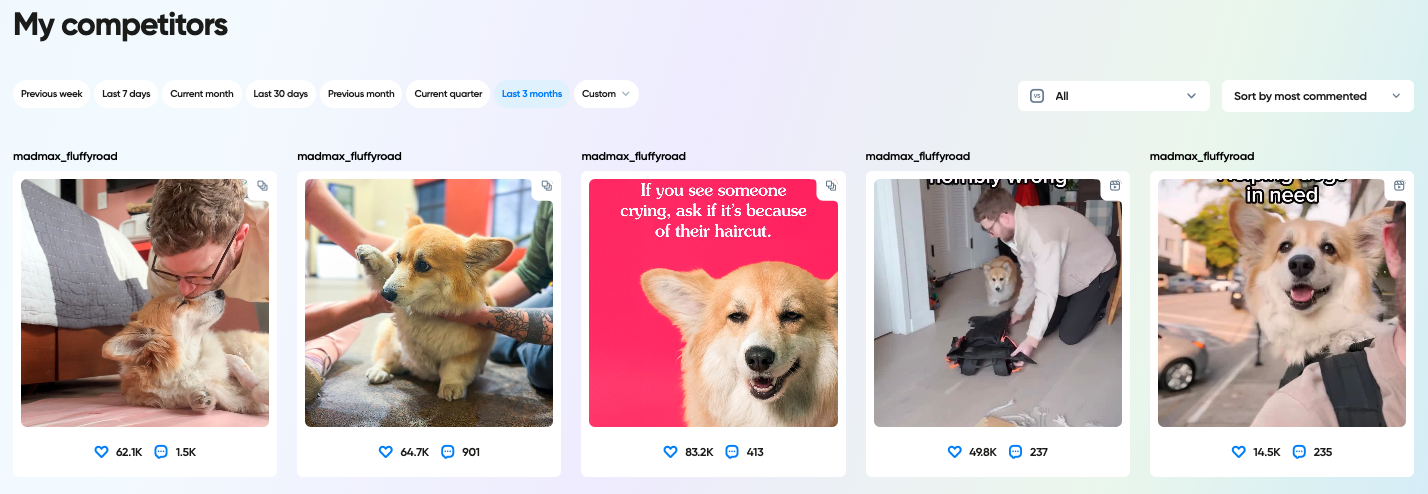 Iconosquare's competitive benchmark overview