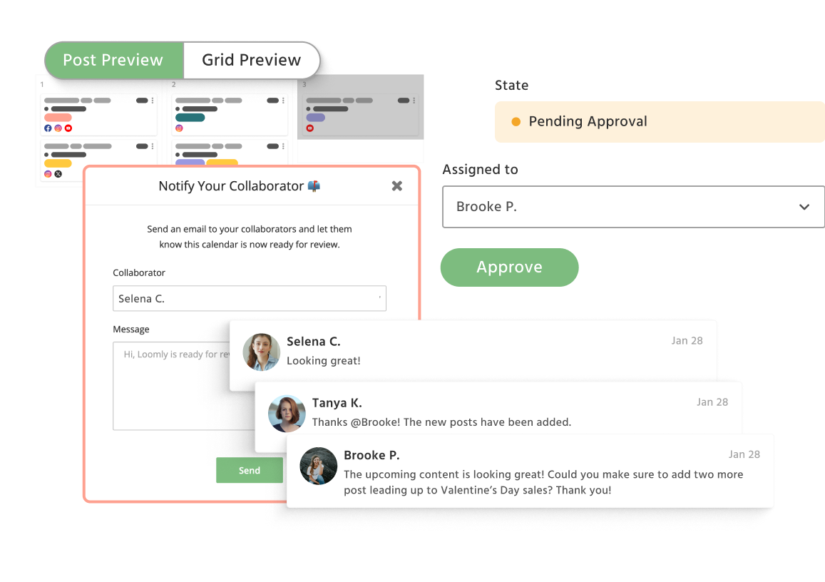 Overview of Loomly's approval process