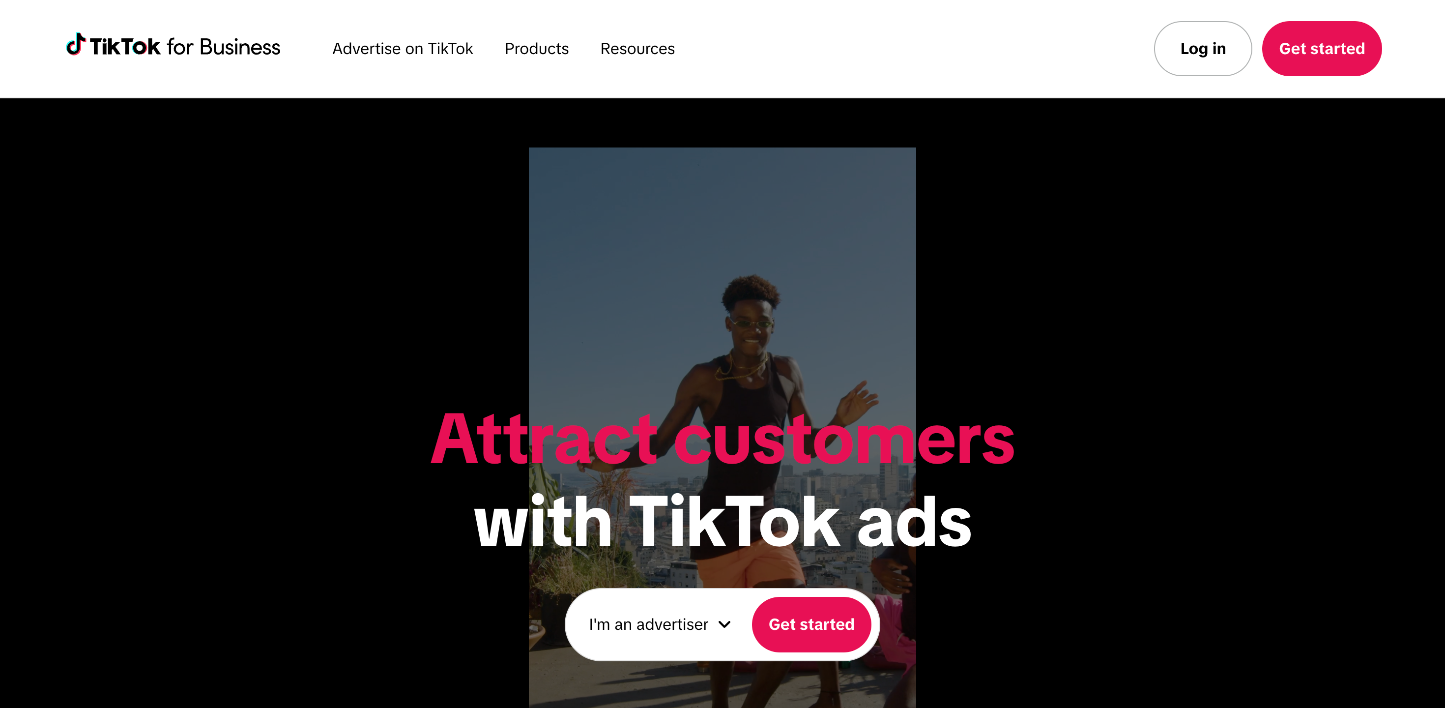 Página de inicio de TikTok Ads