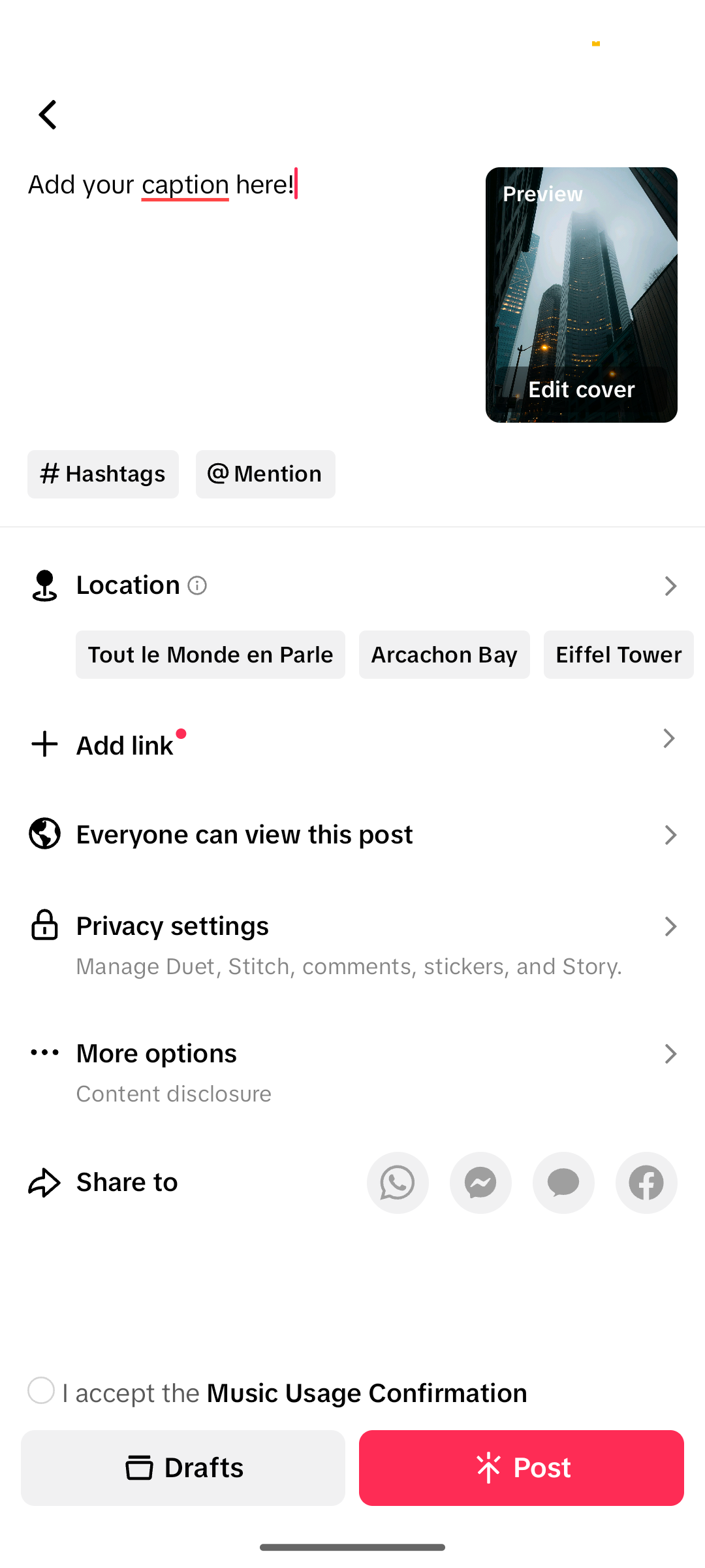 Comment mettre une description sur TikTok?