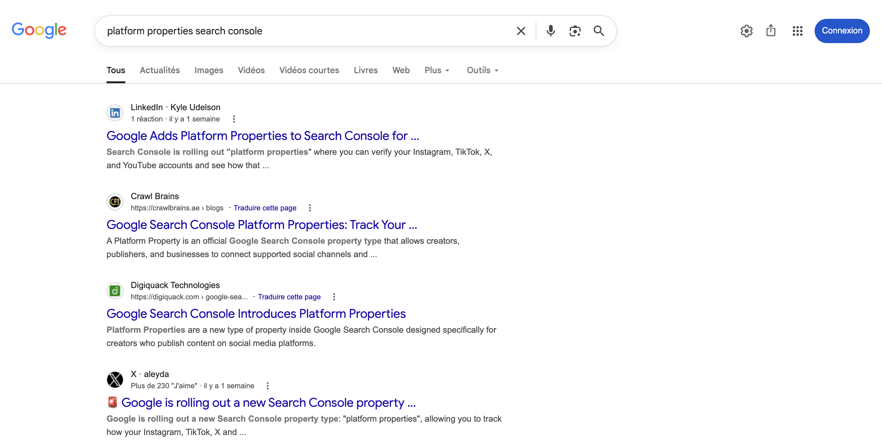 Page results for platform properties