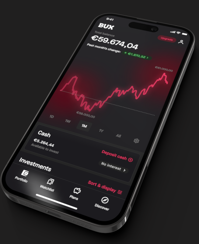 BUX mobile app hero visual for mobile devices