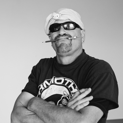 Mark Brenneman wearing Hello Kitty hat