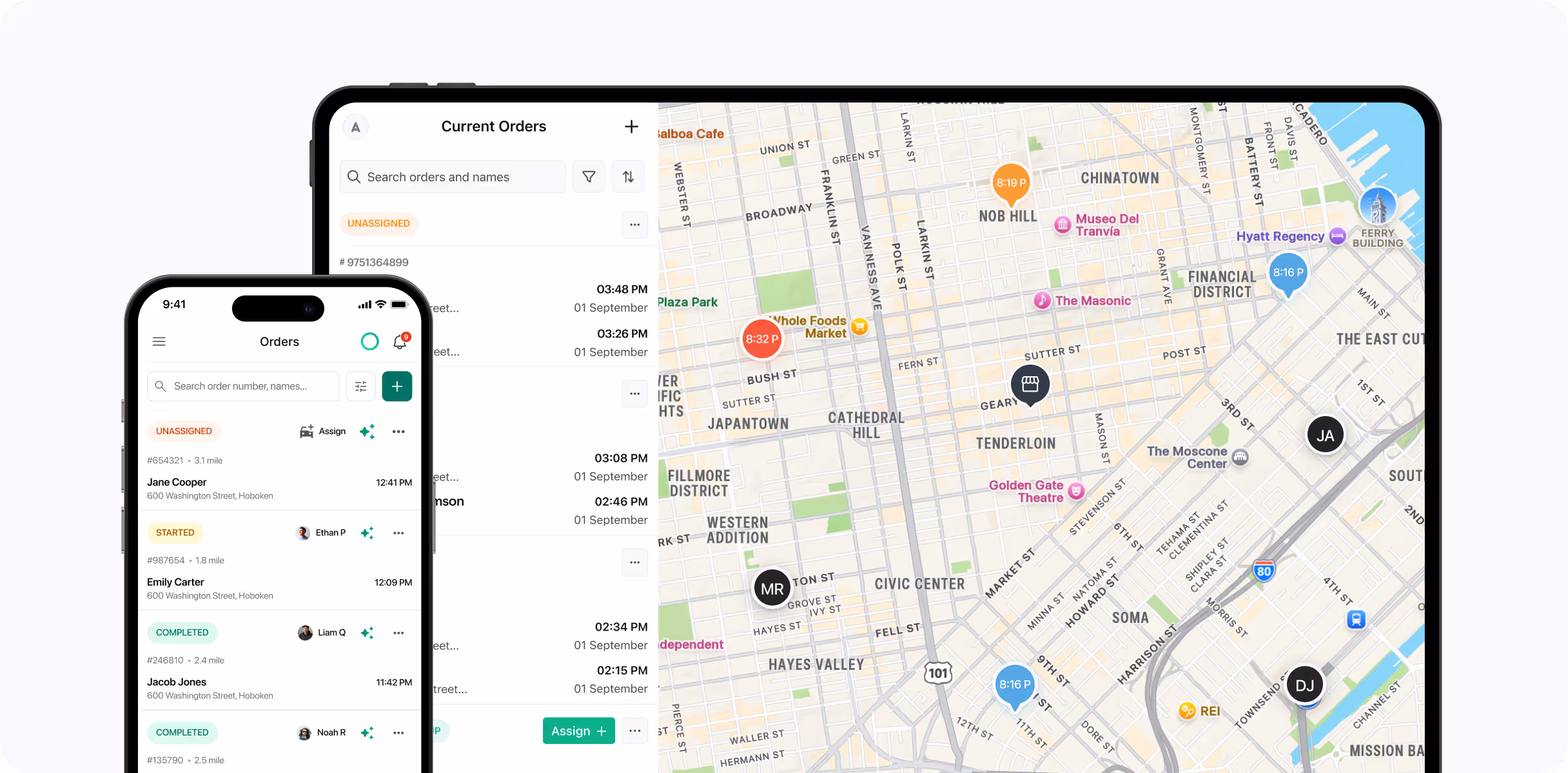 Driver management and route planning on the shipday app