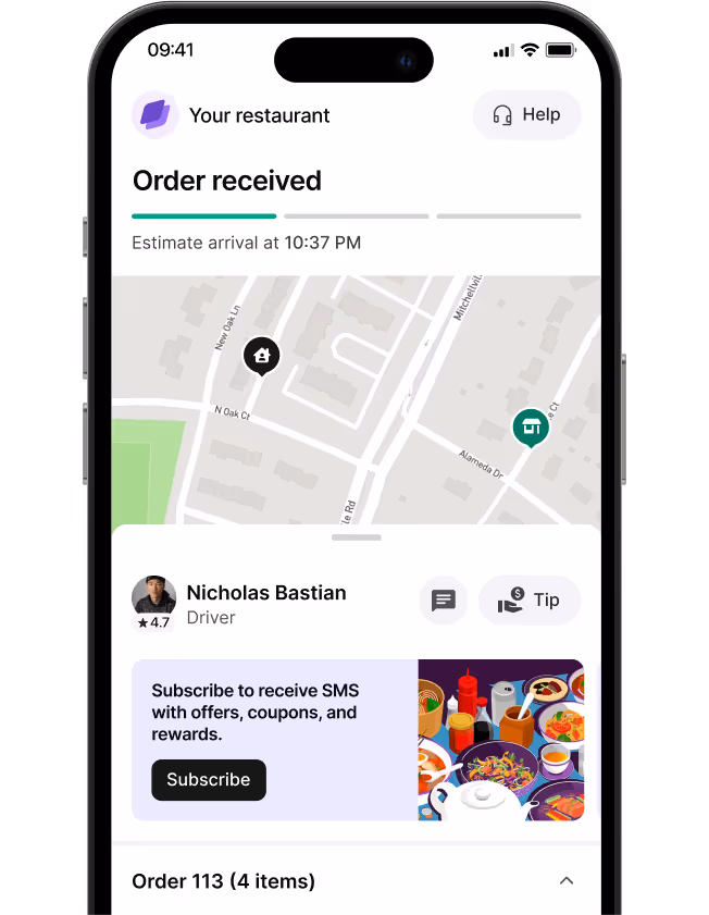 Shipday branded experience user interface 