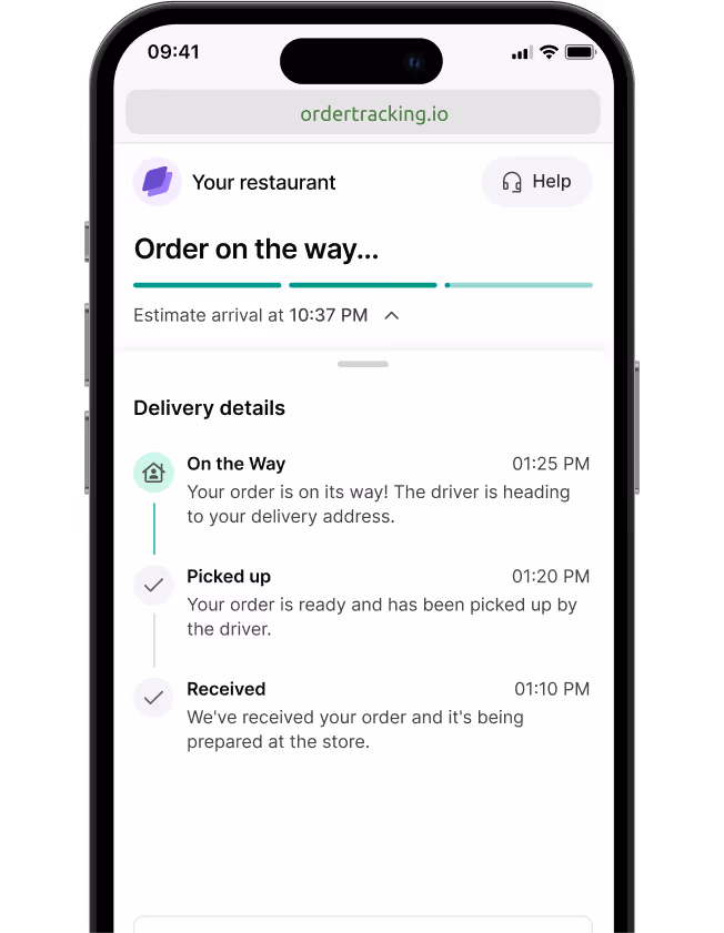 Shipday branded experience user interface 