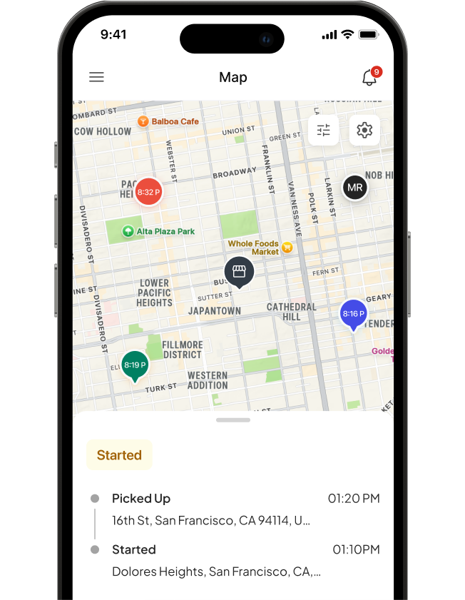 Shipday branded experience user interface 