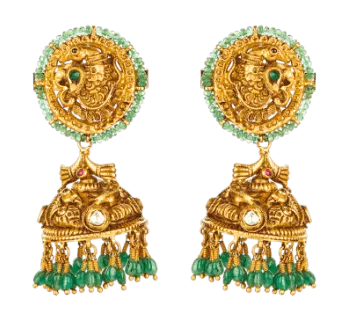 gold temple jewellery earrings