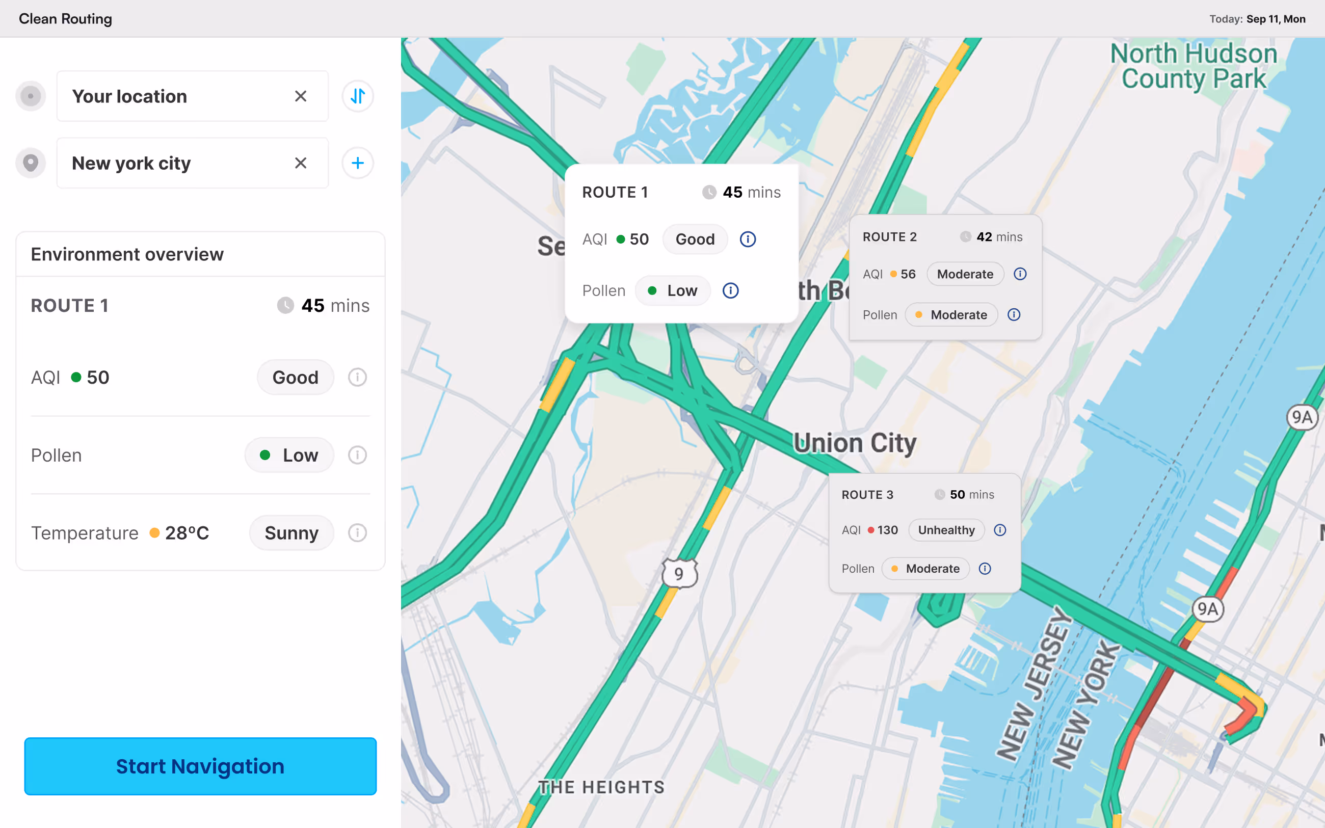 Clean routing map