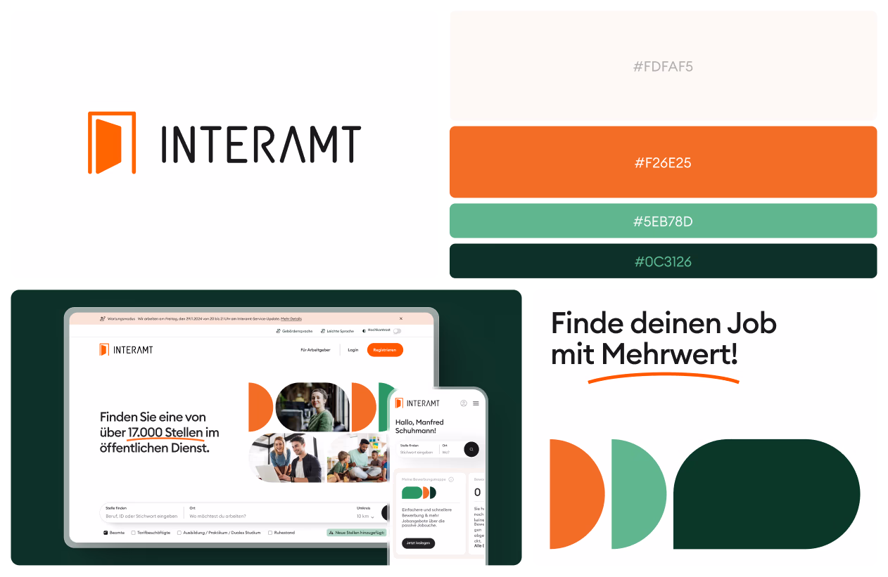 Brand Design für die Jobbörse Interamt