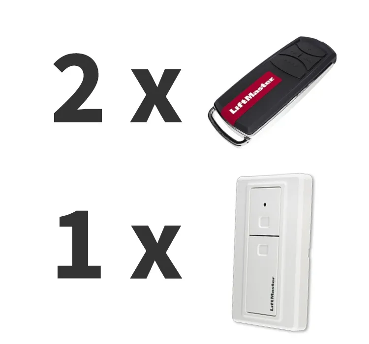 2x fjernkontroll, 1x veggbryter