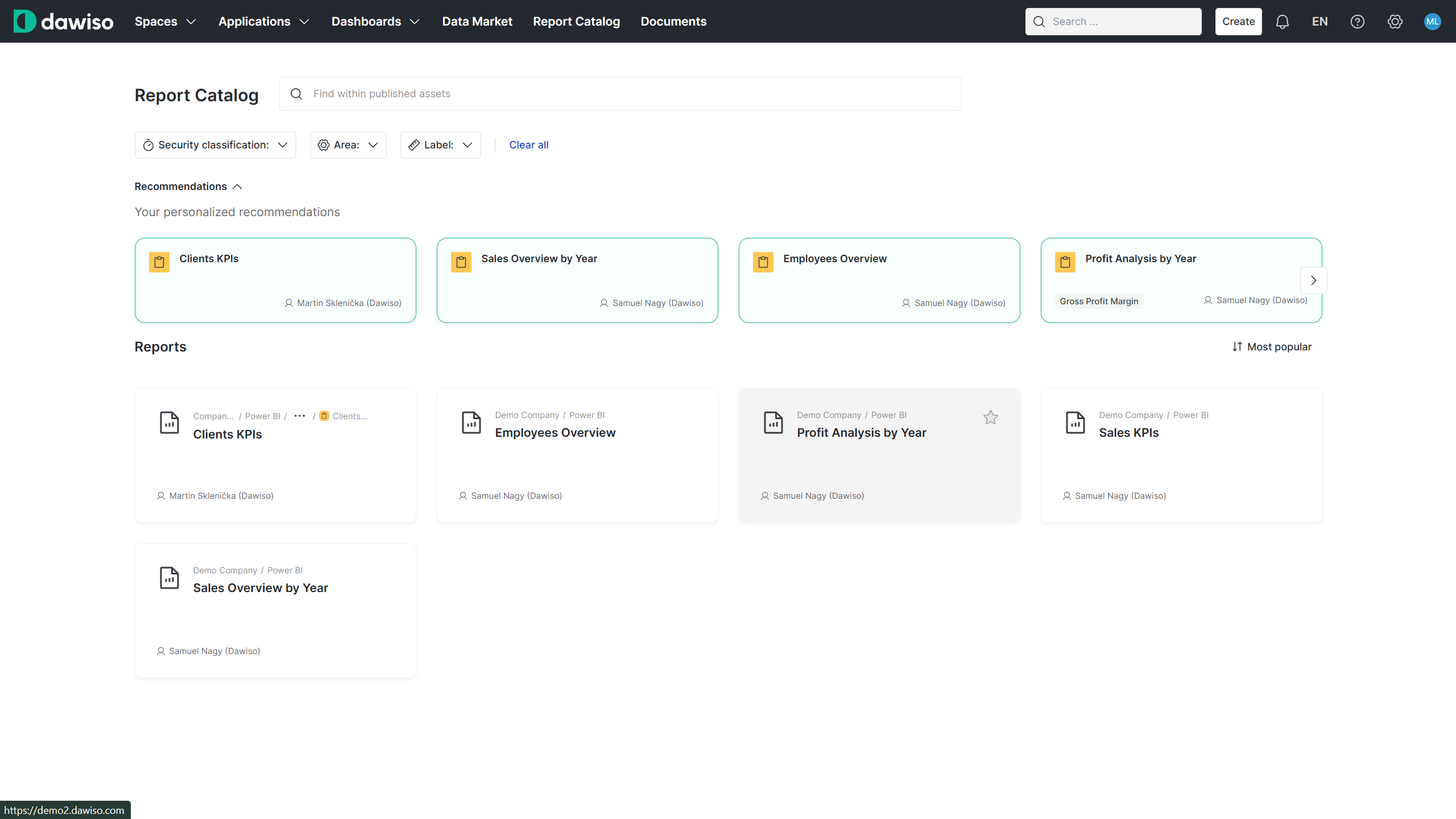 Dawiso data & analytics catalog