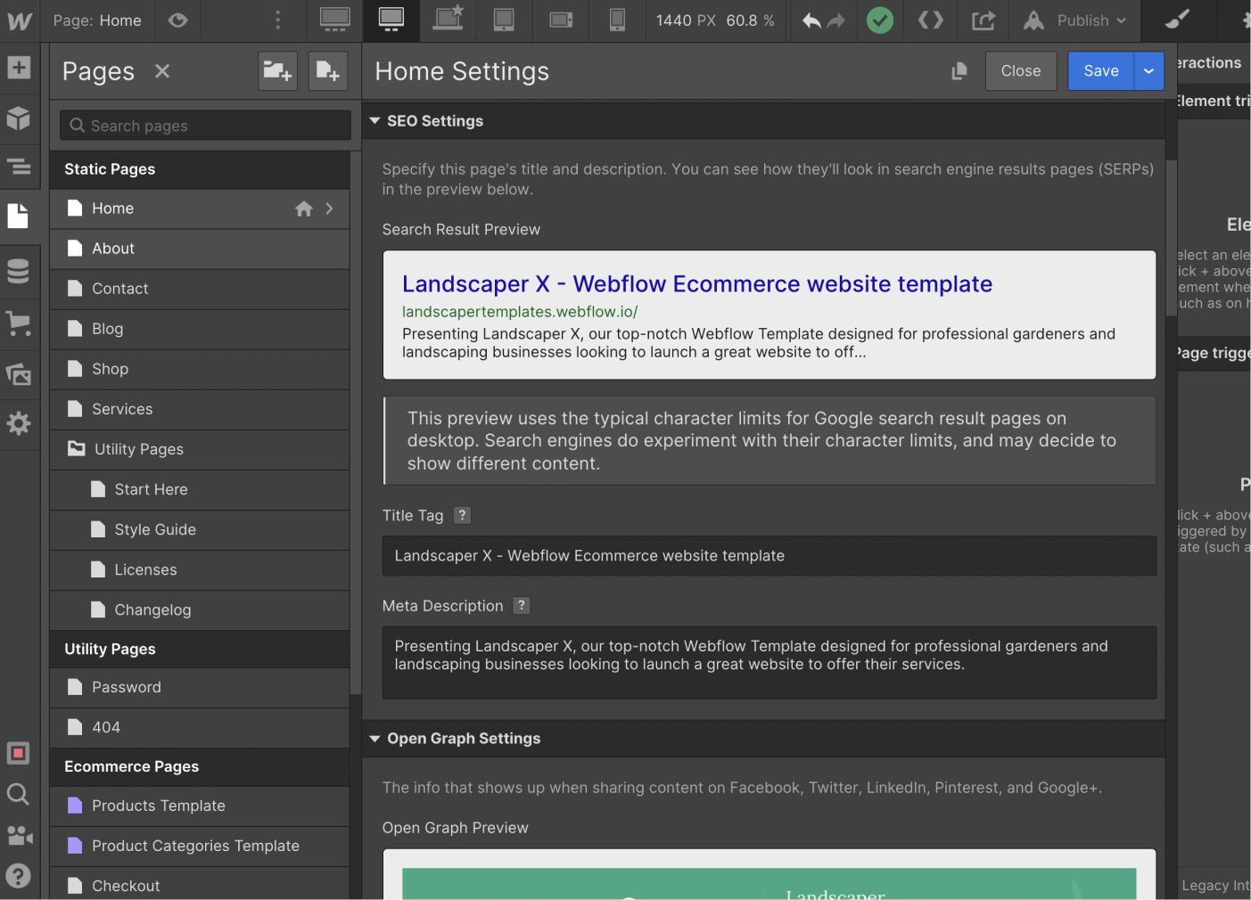 SEO - Landscaper X Webflow Template