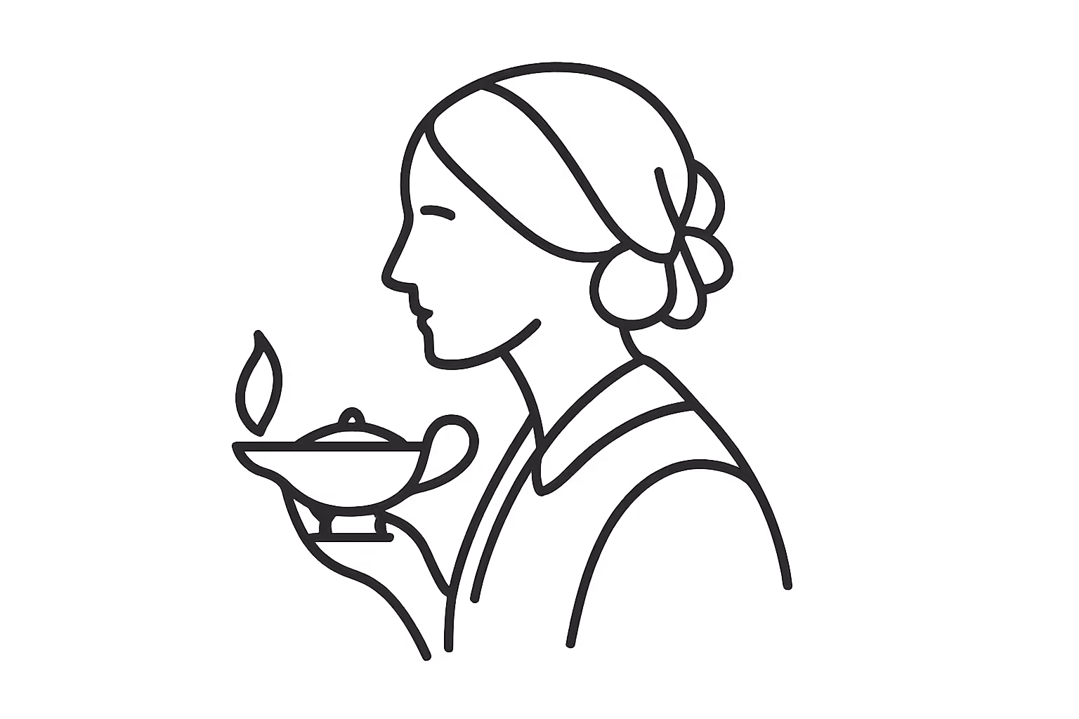 Line drawing of Nightingale