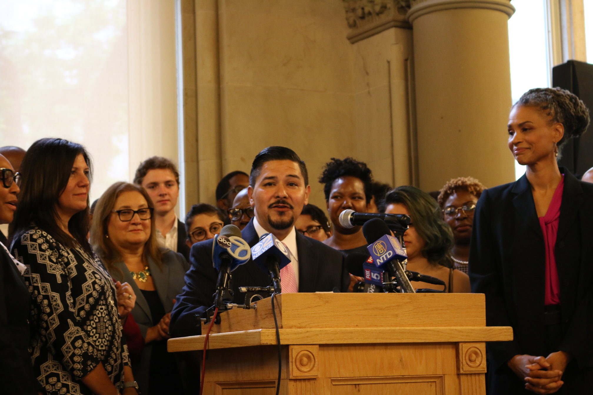 Chancellor Carranza giving a speech