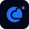 Blue circular icon with a stylized 'DC' letter design on a dark background.