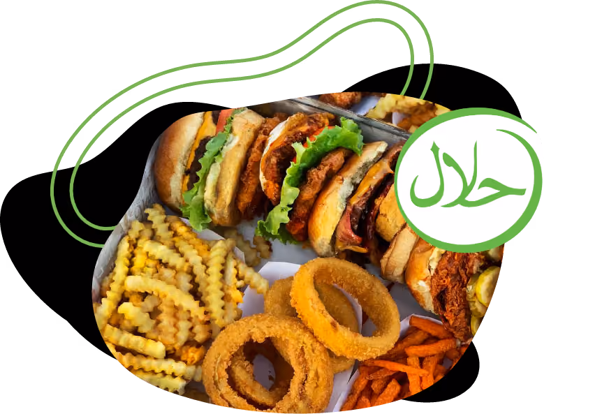 halal restaurant, burger restaurant