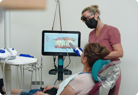 A patient having their teeth x-rayed