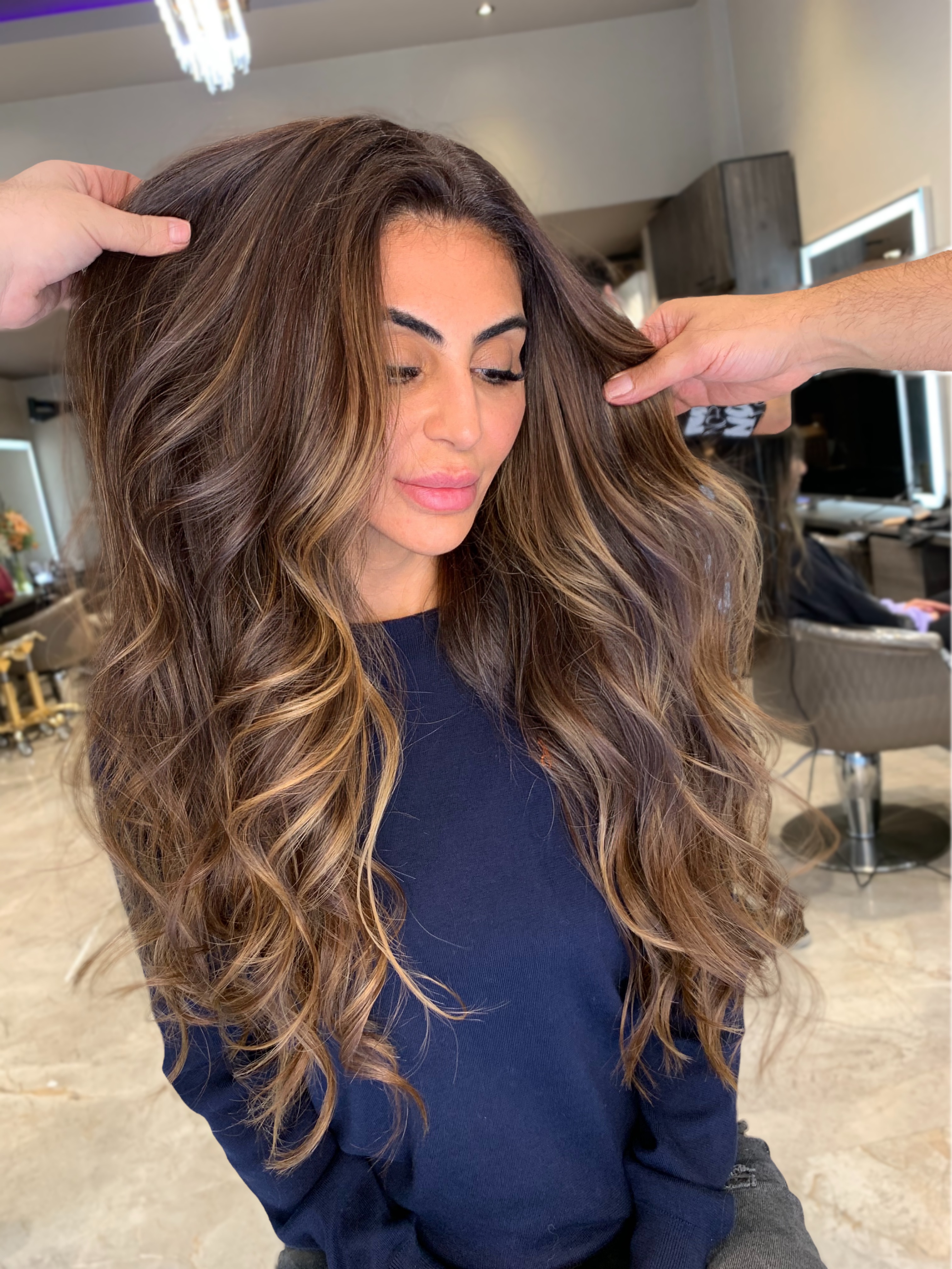 Soft blended balayage result at Shenol Hair, Crawford Street, Marylebone