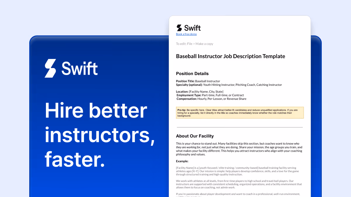 Swift holiday camp parent handbook